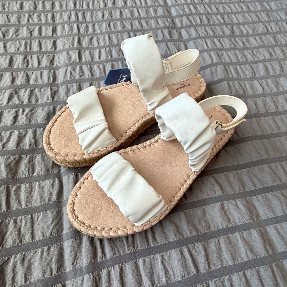 Sonoma Goods For Life Fennel White Ruched Espadrille Sandals Ortholite NEW 8.5